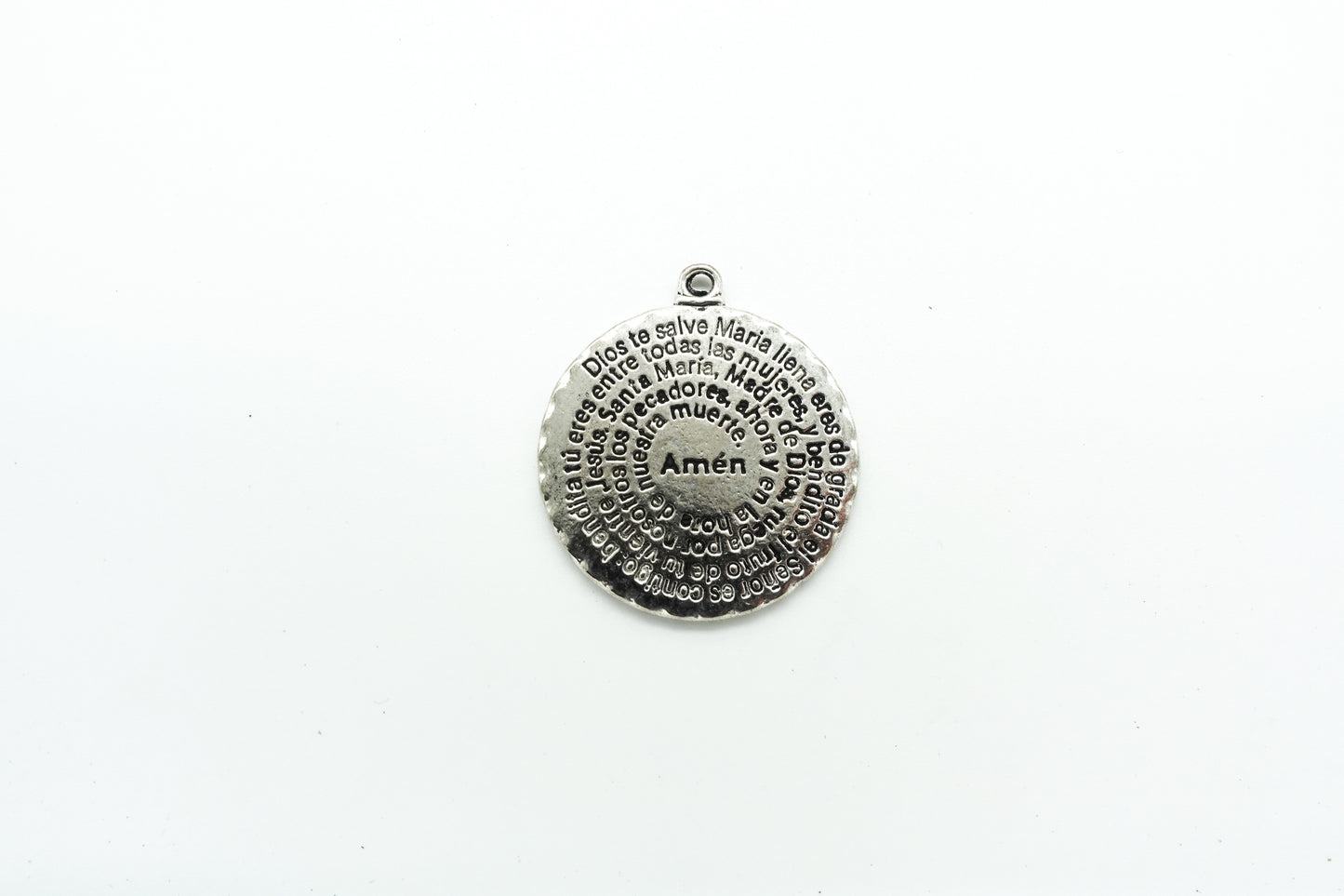 Dije Pewter Medalla de Oración Dios te salve