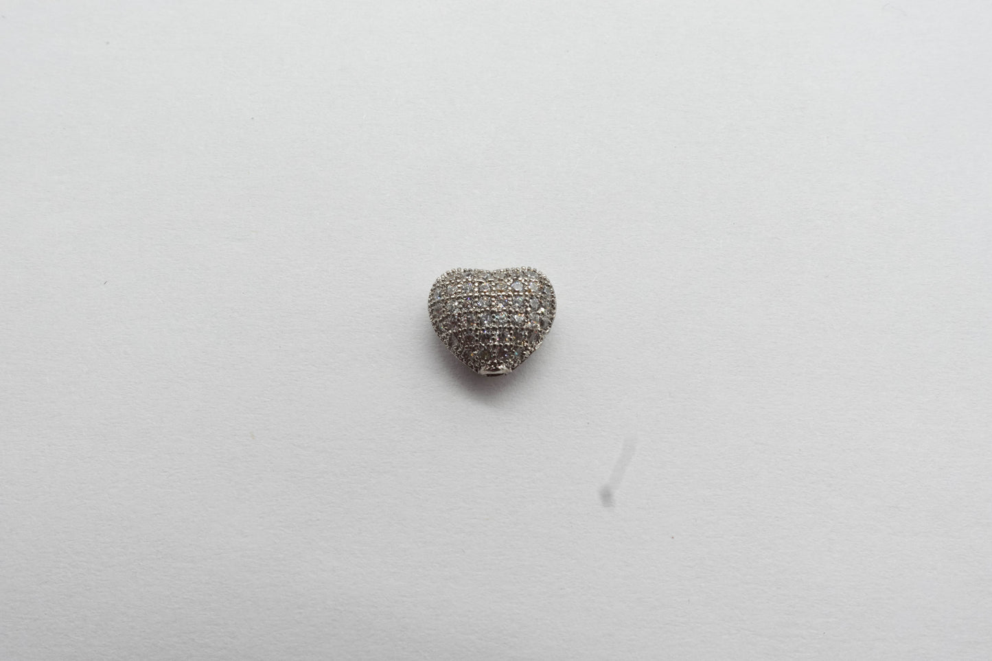 Micropave Corazón  Plateado Transversal